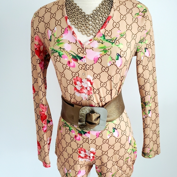 unknow Pants - Romper Floral GG Monogram Pattern